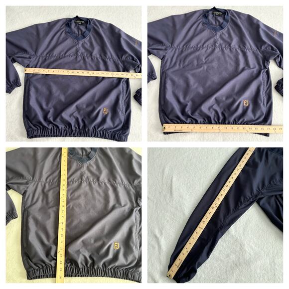 FootJoy Mens Pullover Jacket Windbreaker Navy Blue V-Neck Small Preppy Golf - Picture 10 of 10